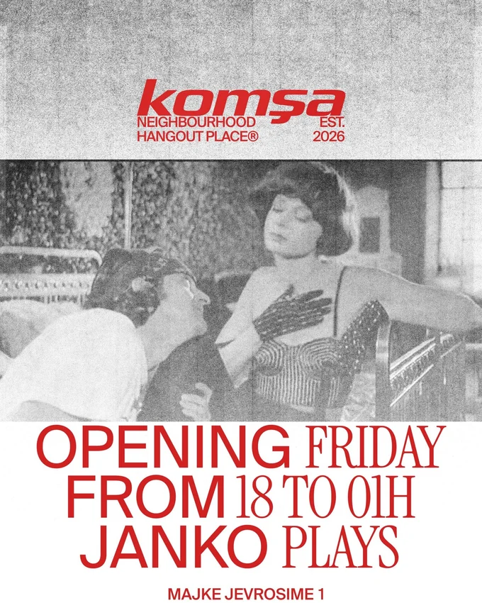 Original Komša opening night flyer, 12 June 2026